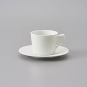 Arita White Brust Shinogi Coffee Cup & Saucer (Riso Porcelain)