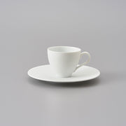 Arita White Brust Shinogi Demitasse Cup & Saucer(Riso Porcelain)