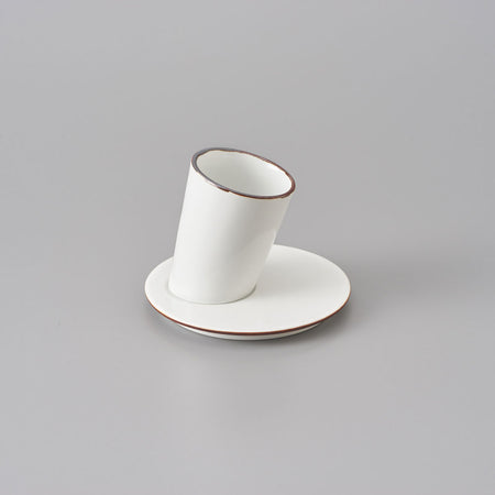Aria Plus Rusty-Lined-Leading-Tower-White-Cup (Kichiemon-Kiln)